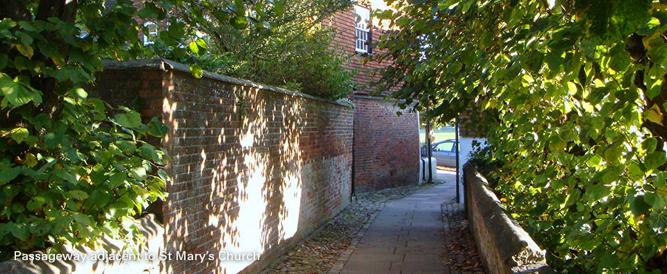Patten Alley, adjacent to St Mary's church